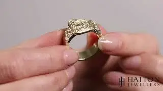 9ct Yellow Gold Solid Classic Ornate Deluxe Buckle Ring - BR19