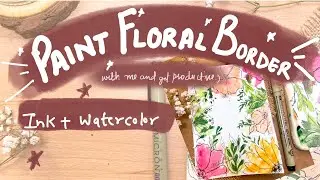 How to paint Floral Border| Easy Line and wash for beginners