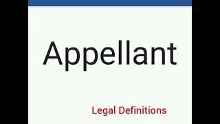 Definition of Appellant.