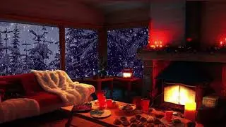 Goodbye Loneliness with Soothing White Noise, Snowstorm, Fireplace Crackling in Cozy Ambience
