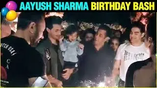 Inside Video Salman Khan, Ahil Sharma and Aayush Sharma Cut Birthday Cake