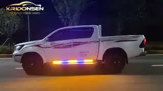 XRIDONSEN 2PCS 60 inch Amber Blue Running Board Emergency Lights for Vehicles