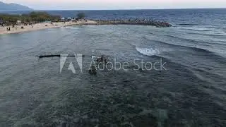 Aerial view of dark blue ocean waves