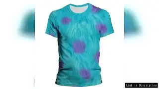 Disney Men's T-shirt 3D Monsters University Print Short Sleeve New Men's Wear Oversized Men's T-shir