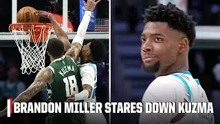 Brandon Miller stares down Kyle Kuzma after MONSTER poster jam 🔥 | NBA on ESPN