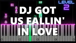 DJ Got Us Fallin' In Love - Usher - EASY Piano Tutorial