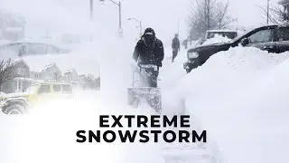Walking Into a Whiteout! | Extreme Snowstorm in Canada + Soothing Calm Music
