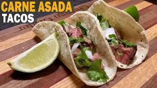 CARNE ASADA TACOS | Homemade Grilled Steak Tacos on a Weber Q Grill!