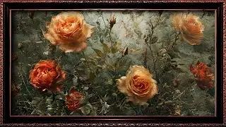 Burnt Orange Roses &ndash; Dark Botanical Elegance | 4K Art for Frame TV