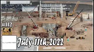 Lucid Motors Factory Construction Site July 11th, 2022 | Drone Footage of 8:00 AM