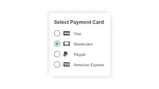 How To Create Payment Card Selection Using HTML And CSS Tutorial | Select Payment Card