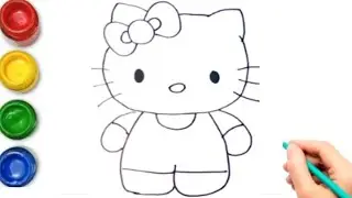 Hello Kitty Drawing painting and colouring for kids and Toddler||