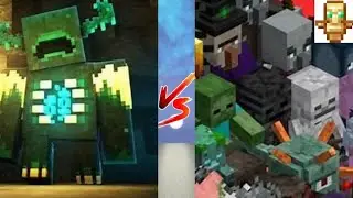 Warden vs all mobs with Totems | Minecraft Mobbattle