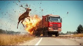 Tragic! 85 Horrifying Moments of Animals Colliding with Trains And Trucks On Christmas  #40
