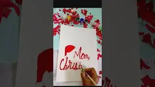 Merry Christmas painting|| Santa Claus cap painting #shorts #painting #viral #art