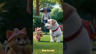 A Rainy Walk to the Park | Cute Puppy, Kitten & Caring Friend Animation