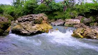 Gentle Mountain River Flow Sounds to Relax the Mind, Soft Nature White Noise