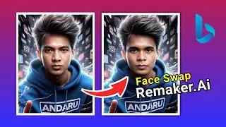 Face Swap Foto hasil Bing menggunakan Remaker AI