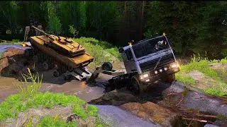Amazing Skills of Steel Tank Transport Truck- Spintires Mudrunner