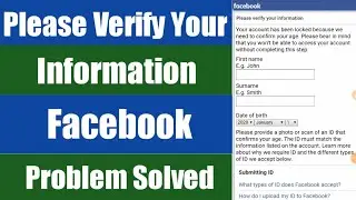 Please Verify your Information in Facebook Account using Valid Id 2020