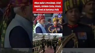 When President Murmu, Chief Guests, Ant&oacute;nio Costa, Ursula arrived at saluting dais at Kartavya Path