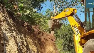 Amazingly Cutting Hill-JCB Backhoe Loader-Hilly Road Building