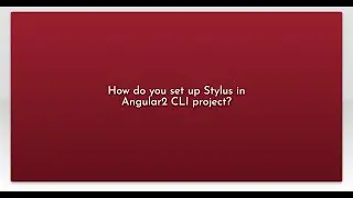 How do you set up Stylus in Angular2 CLI project?