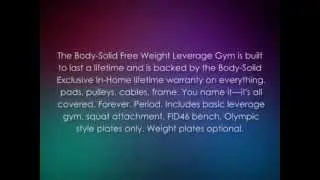 Body Solid SBL 460P4 Freeweight Leverage Gym Package