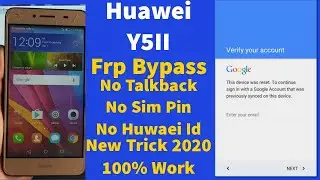 Huawei Y5II CUN-U29 Android 5.1 FRP Bypass New Trick