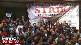 Union of Public Sector Bank go on a 24-hour strike demanding wage revision
