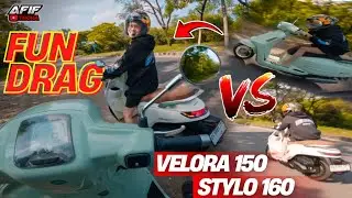 ADU DRAG VELORA 150 VS STYLO 160🔥SIAPA YANG PALING KENCANG😱 #velora150 #stylo160
