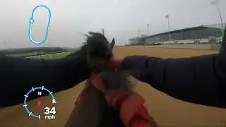 Exercise rider POV Mountaineer racetrack 