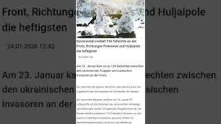 Ukraine: Generalstab: 136 Gefechte an der Front, Richtungen Pokrowsk und Huljaipole die heftigsten