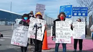 The Shutdown Eric Adams Immigration Detention Center Rally 2/5/23 Brooklyn Cruise Center Entrance
