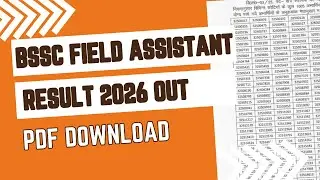 BSSC Field Assistant Result 2026 OUT 🔥 | Prelims Cut Off + Merit List | Check Result Now