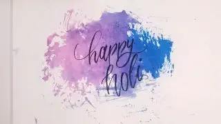 Happy Holi Card | Happy Holi in Calligraphy with a Colorful Background | Festive Lettering ✨ 🎨🖋️