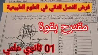 فرض الفصل الثاني الثاني العلوم الطبيعية السنة الأولى ثانوي علمي 2025