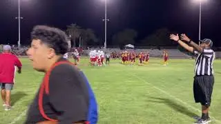 Firebaugh Falcons prepares for a running play against Los Ba&ntilde;os Tigers 9-2-23.  Los Ba&ntilde;os CA