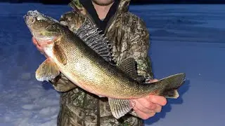 Ice Fishing For NORTHWOODS Walleye- INSANE TipUp Action!