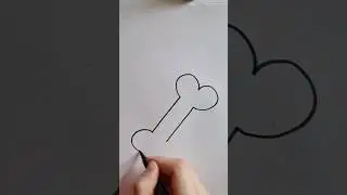 Drawing easy dog bone step by step How to draw easy Coloring and painting together