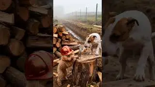 Two Dogs Fight After Hammer Accident at Construction Site!? 🐶🔨