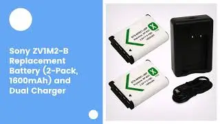 Sony ZV1M2-B Replacement Battery (2-Pack, 1600mAh) and Dual Charger