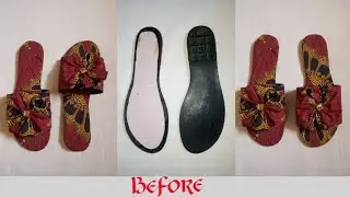 DIY Ankara Slippers / how to make Ankara slippers from scratch /step by step tutorial.