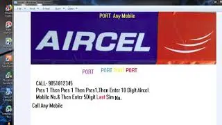 How To Port Aircel No.