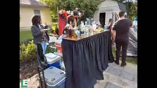 Graduation cookout setup