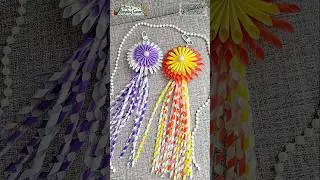 DIY Flower Keychain from Straws &ndash; So Pretty & Easy! 🌼💜#shortsviral #diy #diykeychain ##straws