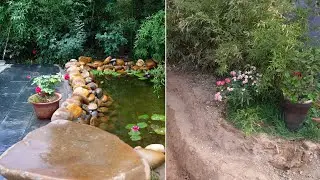 Comparative effect of the small courtyard stream fish pond before and after. I like it very much.