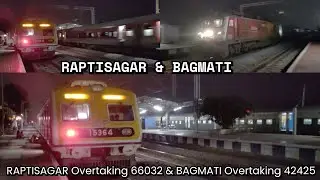 2 Trains Overtaking 2 Trains at Same time Same Place 12578 Overtaking 42425 & 12511 Overtaking 66032