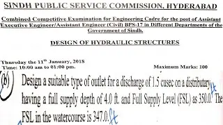 Design an Outlet|Calculate Area and Diameter of an Outlet|Numerical|Design of Hydraulic Structures