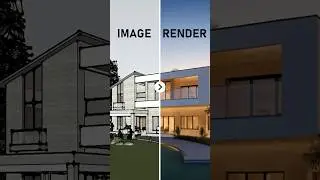 Рендеринг 3D с помощью ИИ за 1 минуту! #архитектура #ИИ #promeai #рендеринг #sketchup #vray #lumion